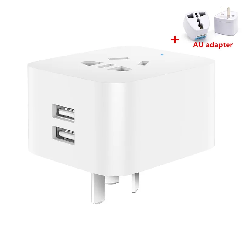 Add AU Adapter Новейшая смарт-розетка Xiaomi Mijia, Bluetooth Gateway Edition, двойной USB, умная wifi розетка, адаптер питания, Mijia, устройство для умного дома - Цвет: Add AU Adapter