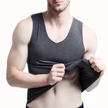 Мужской бархатный жилет, нижнее белье, бесшовное нижнее белье для похудения, термобелье для зимы, сохраняющее тепло, хлопковые майки для бодибилдинга