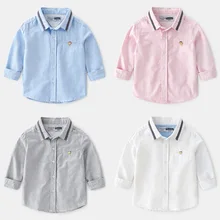 Г., новая осенняя рубашка с длинными рукавами для мальчиков детская блузка в Корейском стиле, яркий цветной верх Детские хлопковые рубашки для малышей