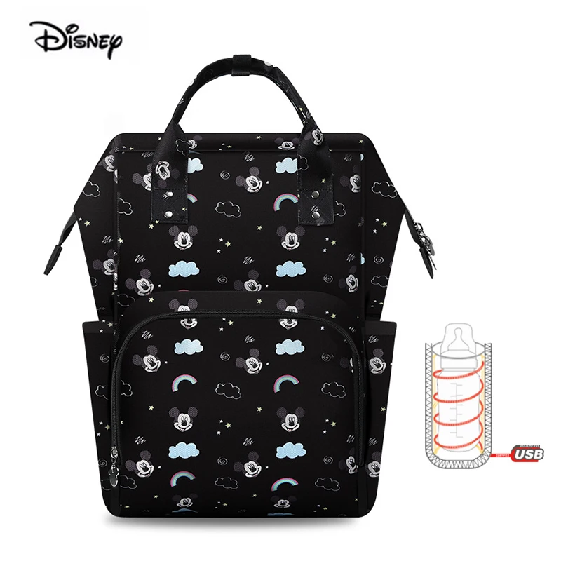 Disney Микки Минни мультфильм мумия мешок Многофункциональный подгузник ребенка USB бутылка изоляции сумки для беременных большой емкости пеленки мешок - Цвет: 8