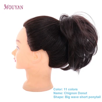 

HOUYAN Natural Hair Extensions Wavy Messy Hair Bun Extensions Chignons Donut Wig Hairpiece headwear Hair Bun Pad