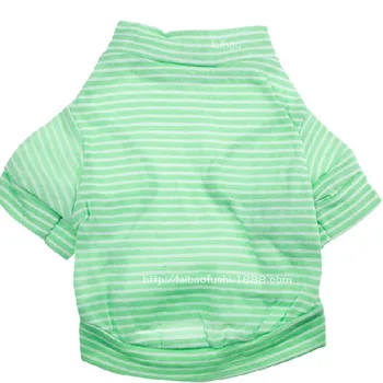 

Stripe Pet Clothing T Shirt for Dog Clothes Small Costume Dogs Cotton Breathable French Bulldog Summer Green Boy Collar Perro