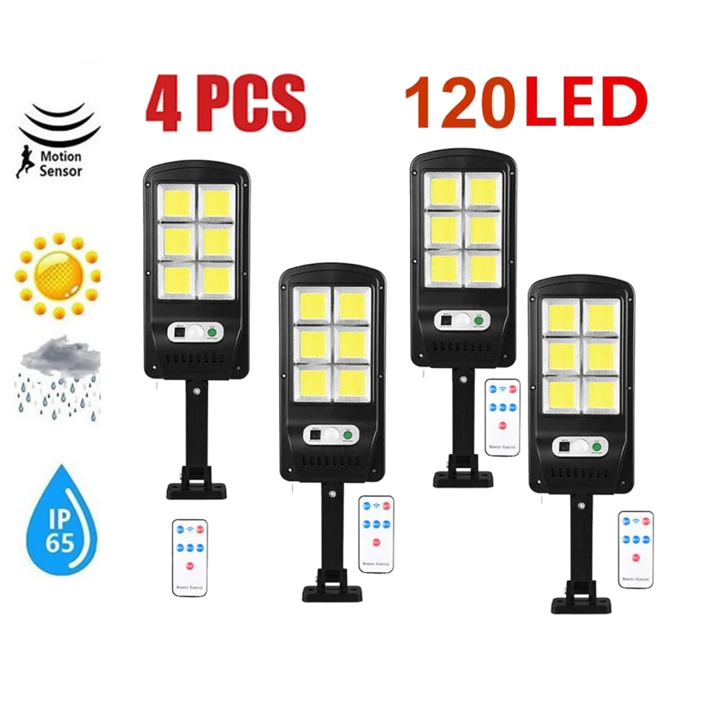 

remote 1-4pcs 48-128 LEDs Wireless Solar Wall Lights Outdoor Waterproof Light Control Garden Street Security Nightlig floodlight