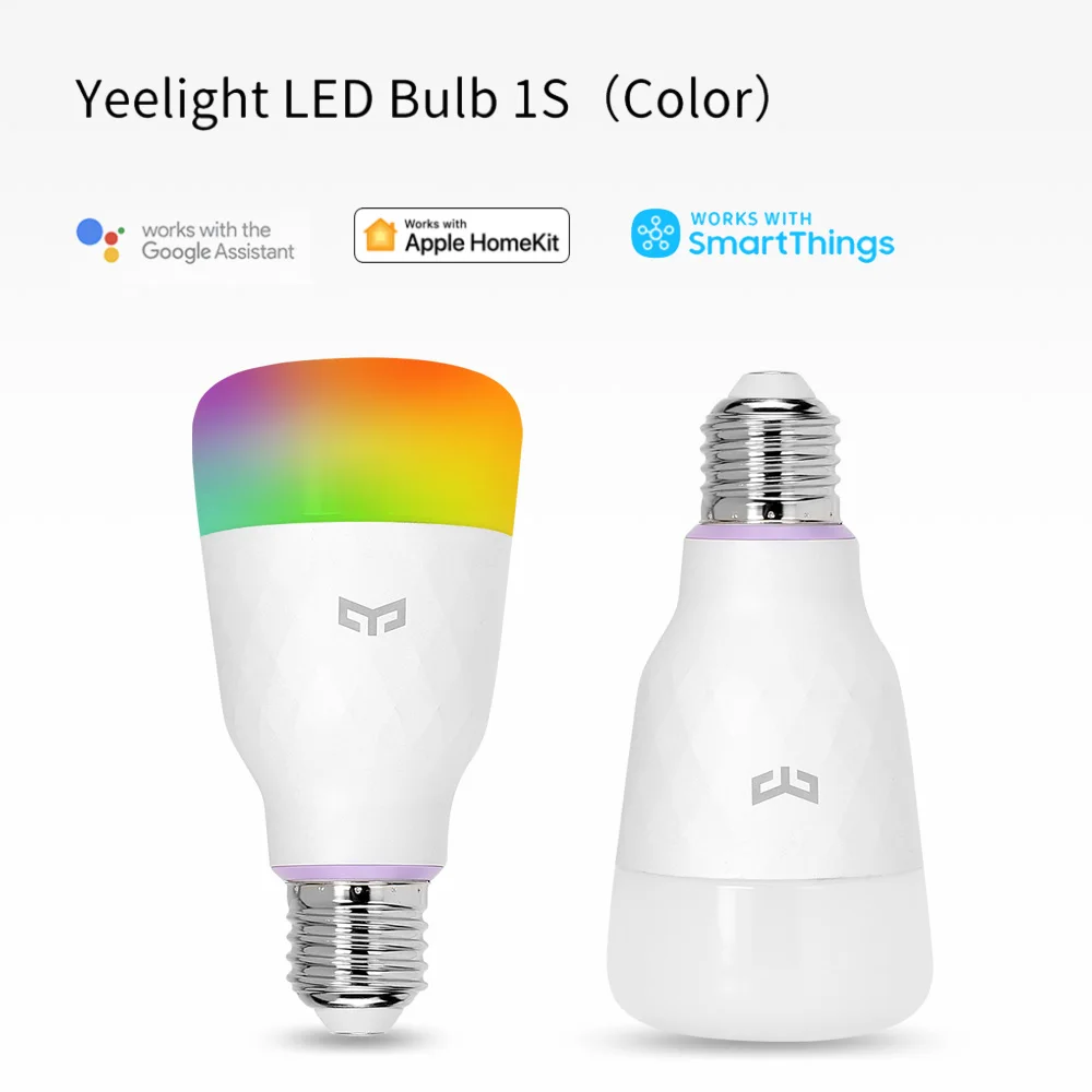 Yeelight-bombilla LED inteligente 1S, lámpara colorida de 800 lúmenes, E27, para Apple Homekit, aplicación mihome, asistente de Google