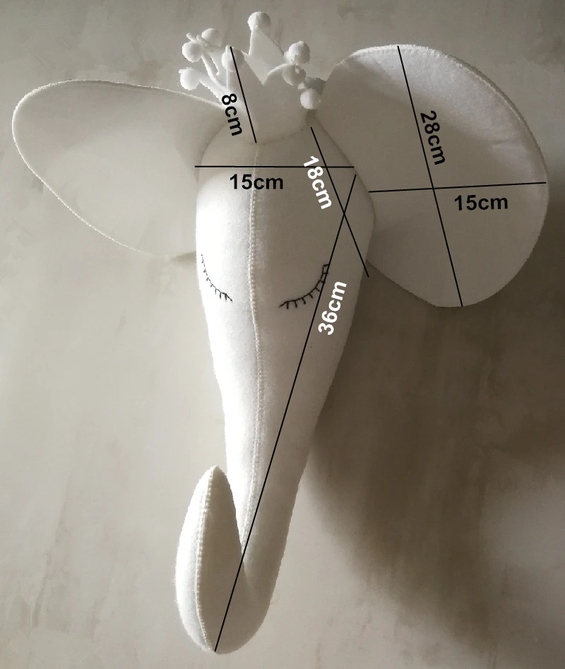 Животные Слон тигр птица Peafowl голова настенное крепление фетровые художественные игрушки Детская комната дома настенные декорации куклы фото реквизит