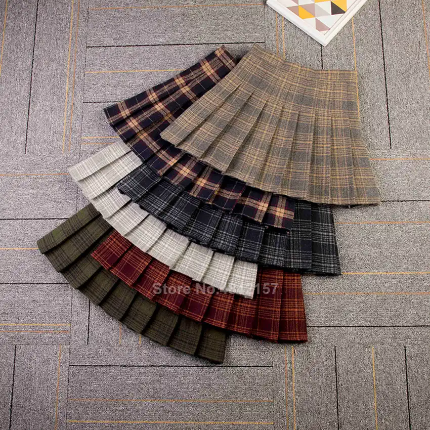 saia plissada de lã