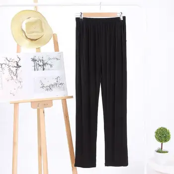 

Men Casual Soft Loose Elastic Waist Spring, Autumn Solid Long Pajama Sleepwer Pants Sleepwear