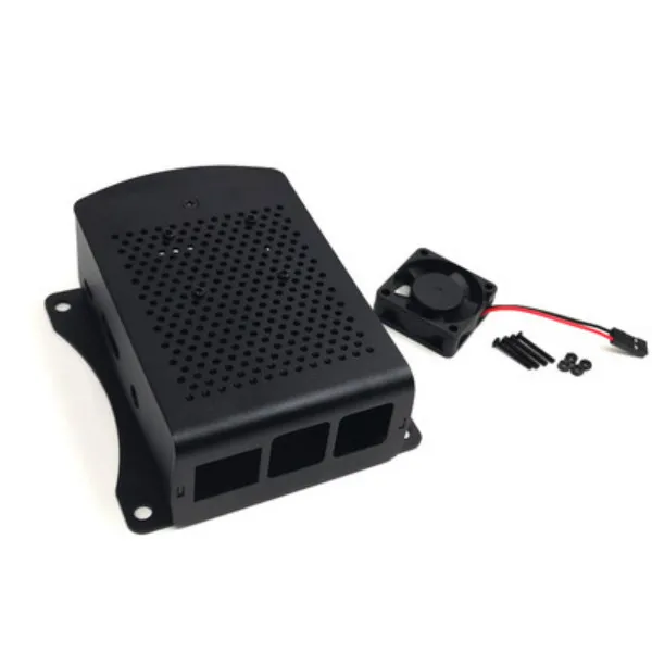 Для Raspberry pi 4 shell металлический алюминиевый сплав 4B+ радиатор Raspberry Pi 4 материнская плата коробка аксессуары - Цвет: black with fan