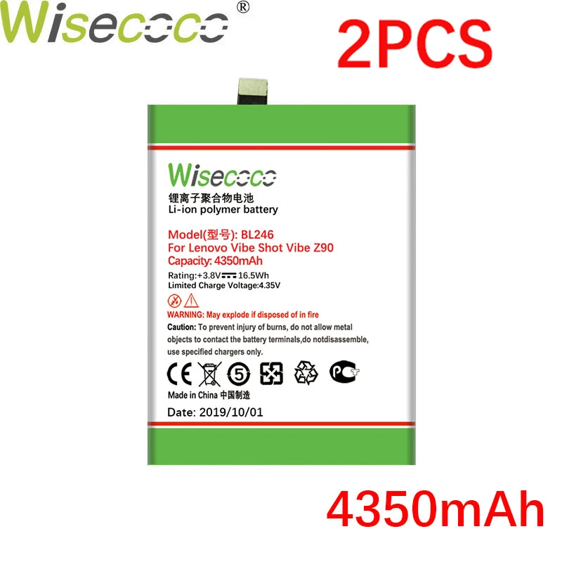 Wisecoco BL246 2 шт. 4350 мАч аккумулятор для lenovo Vibe Shot Vibe Max Z90 Z90-3 Z90-7 z90a40 телефон высокое качество+ номер отслеживания