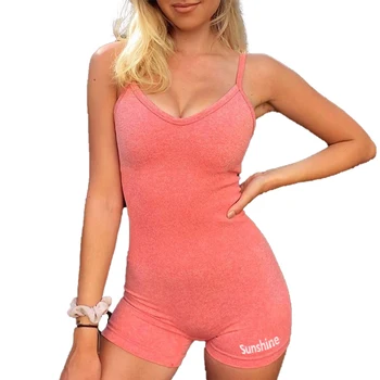 

Women Fashion Sleeveless Letter Print Jumpsuit Summer Sports Jumpsuit for Ladies Girls