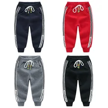 Стиль; сезон осень; Модная одежда в Корейском стиле; детская одежда для мальчиков; полосатые трикотажные бархатные гимнастические брюки