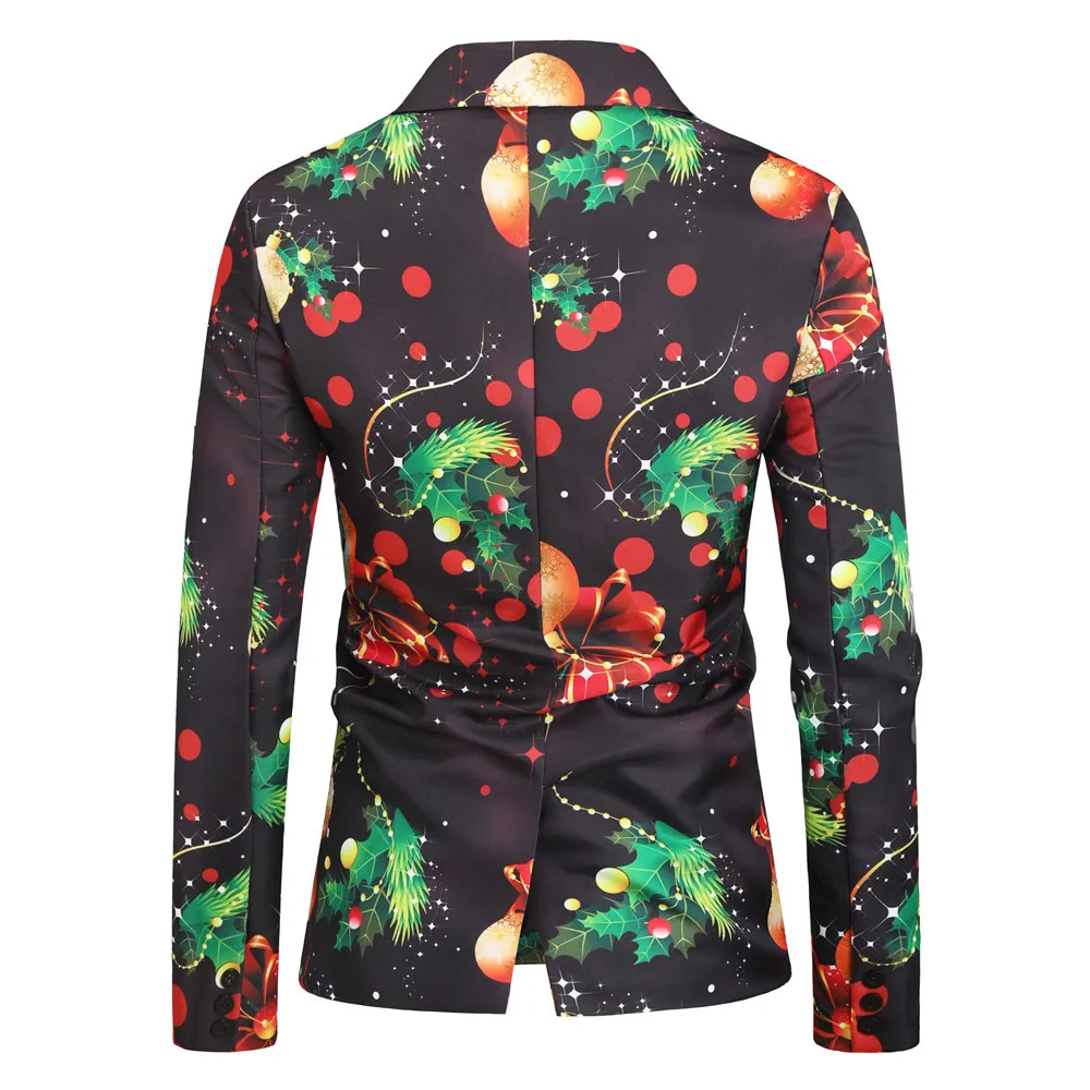 

New Style Western Style Men Leisure Suit 3D Printed Christmas J Section Suit Jacket X28