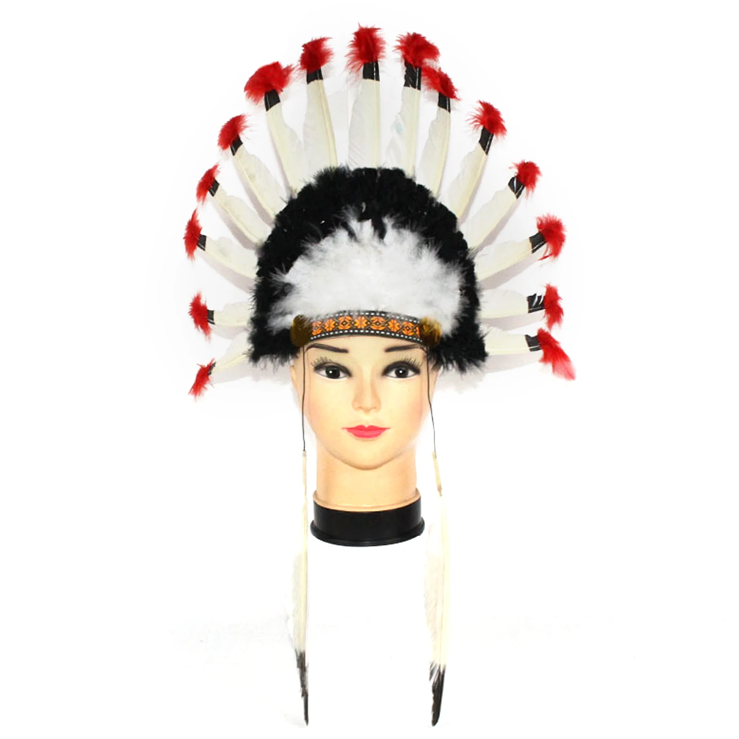 

Indian Style Feather Headband Headpiece Headdress for Kids Adults Thanksgiving Masquerade Cosplay Party Costume