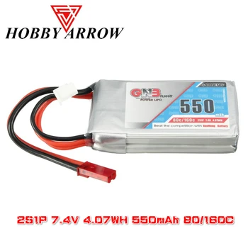 

GNB 2S1P 7.4V 4.07WH 550mAh 80/160C Power Lipo Battery For Micro Multirotor Brushless FPV Racing Drone JST Plug 55*31*12mm 36g