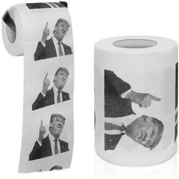 

Hot Sale! 5 Roll President Donald Trump Humour Toilet Paper Roll 2ply 250 Sheets Novelty Prank Joke Funny Gag Gift Paper Tissue