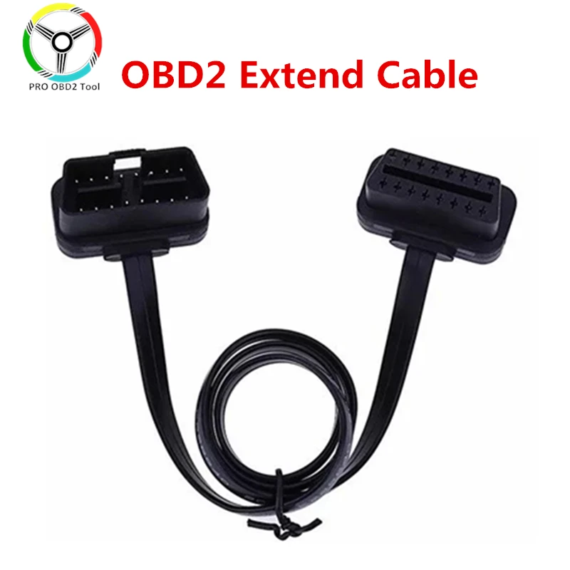60cm OBD2 Extend Cable for Flat Thin like Noodles obd 2 Male to Female 16pin elm327 Diagnostic Extension Connector | Автомобили и