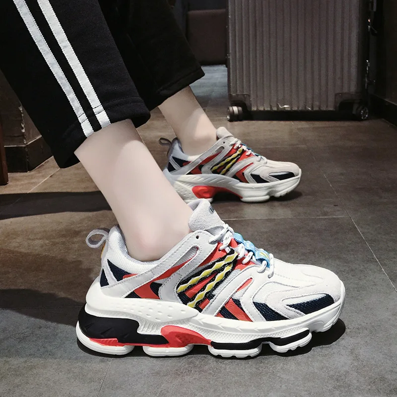 

Mesh Breathable Women's New Style Athletic Shoes 2019 Summer Versatile Mixed Colors Autumn Online Celebrity Fashion Basketball S