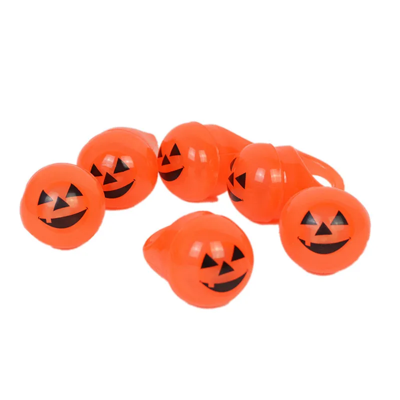 1PC Halloween Glowing Pumpkin Light Up Flashing Finger Rings Party Kids Toy Halloween toy#3S27