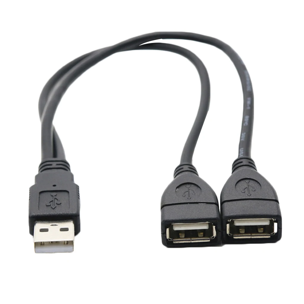  USB Charging Power Cable Cord Extension Cable USB 2.0 A 1 male to 2 Dual USB Female Data Hub Power 