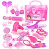 24-30PCS Pretend Play Kid Make Up Toys Pink Makeup Set Princess Hairdressing Simulation Plastic Toy For Girls Dressing Cosmetic 1