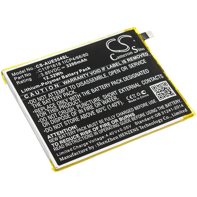 Аккумулятор cameron sino 3200 мАч для ASUS ZE554KL ZenFone 4 C11P1618 1ICP4/66/80 | Мобильные телефоны и