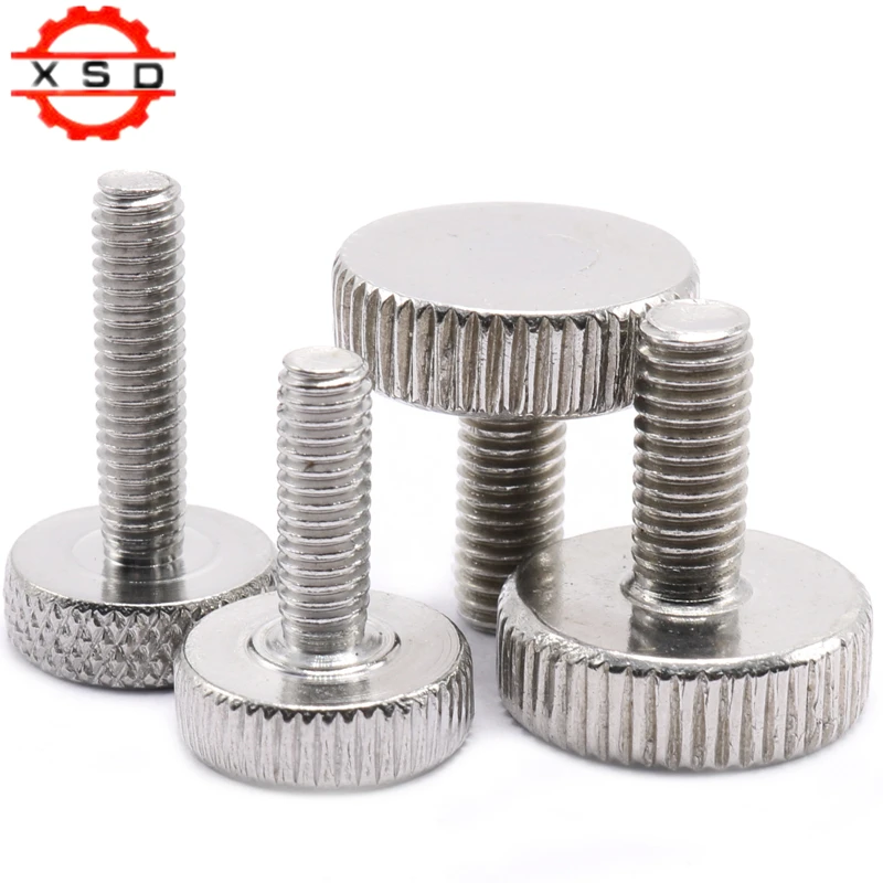 

10pcs/M3 M4 M5 M6 M8 Stainless steel Flat Head Thumb Screw /Round Head Knurling Hand Twist Screw/Hand Tighten Screws