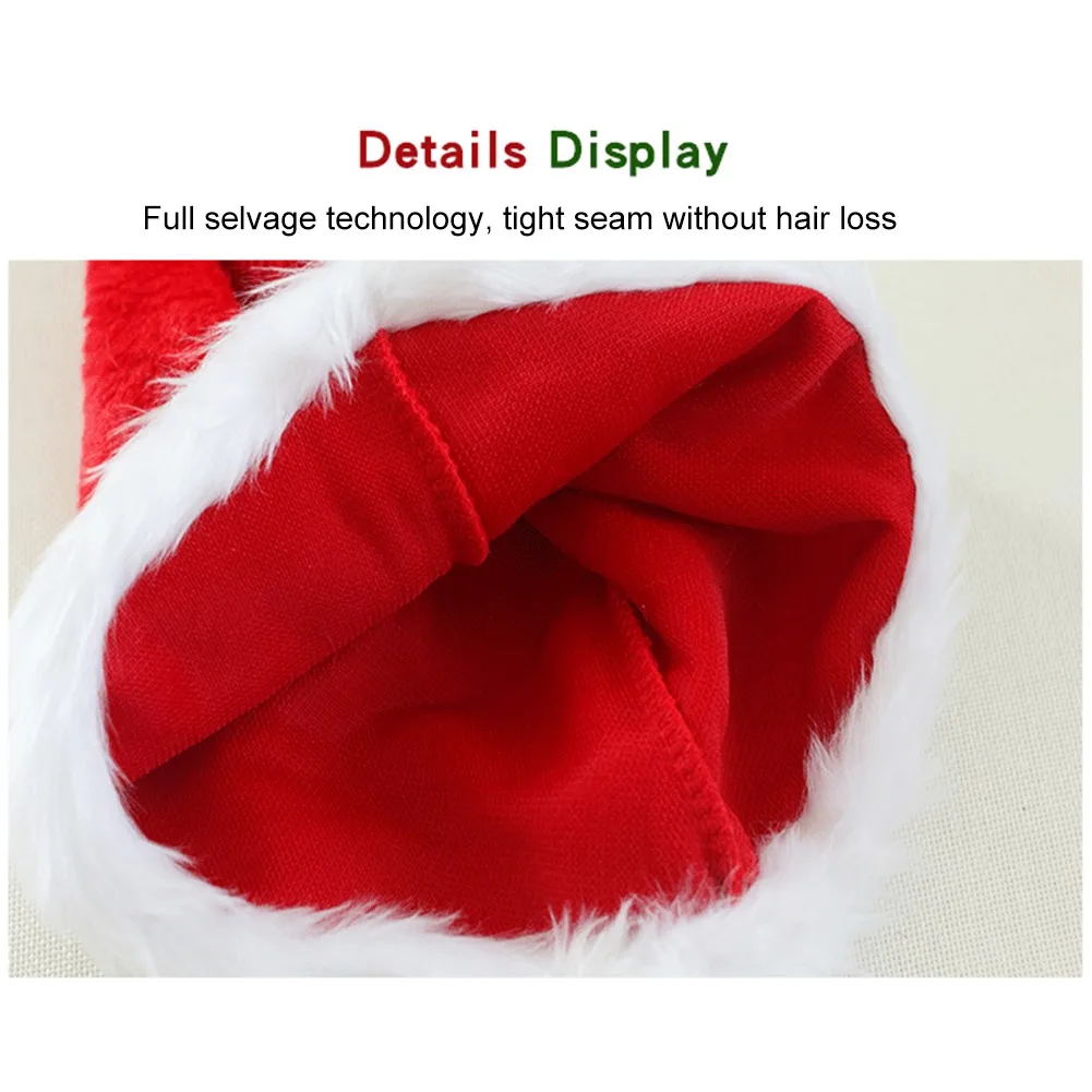 Christmas Hats New Year Thick Plush Hat For Adults Hat Christmas Decorations For Home Xmas Santa Claus Gifts Warm Winter Cap