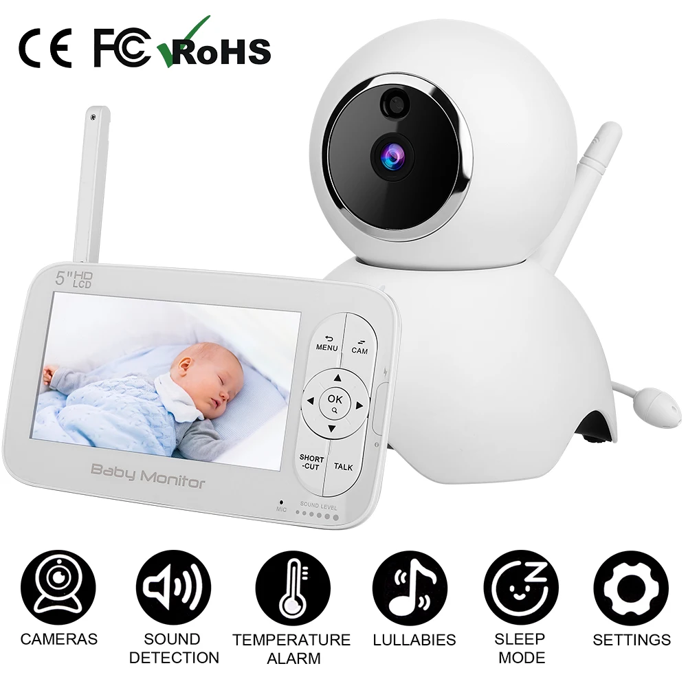 

Wireless Audio Video Baby Monitor with Camera High Resolution Baby Nanny Camera Night Vision Two-Way Talkback Sleeping Monitor