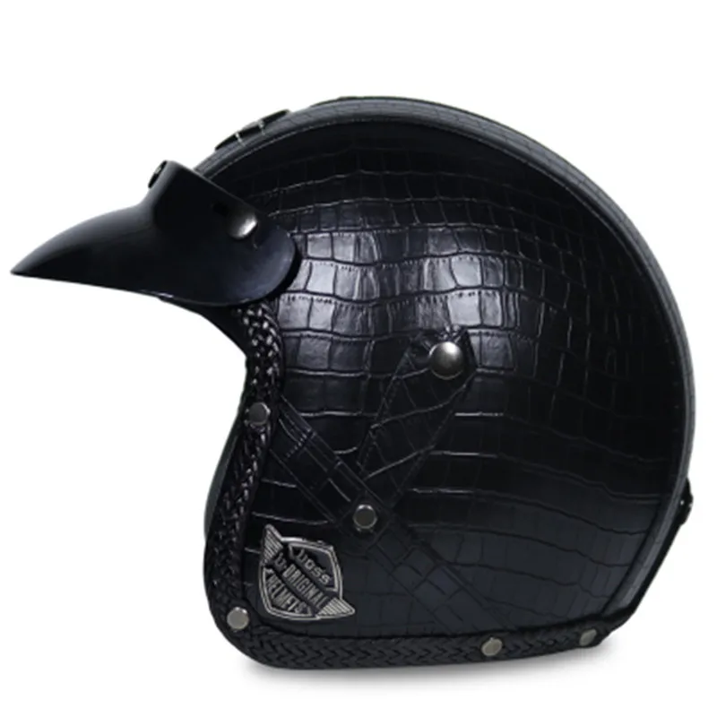 Capacete, Мото шлем VOSS 058 moto rcycle шлем половина шлем Электрический мото rcycle открытый лицевой кожаный шлем мото крест - Цвет: Design 11