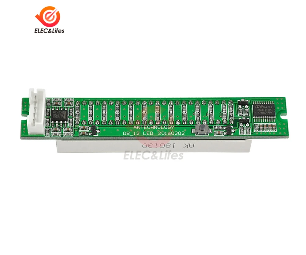 Mini Dual 12-bit LED Music Level Indicator Module Adjustable Audio VU Level Indicator Meter AGC Stereo Amplifier Board DIY Kit