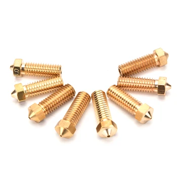 

1pcs Brass Volcano Nozzle 0.6 0.8 1.0 1.2mm For 1.75mm or 3mm High Flow Big Caliber Lengthen Copper nozzle Crater Volcano mouth