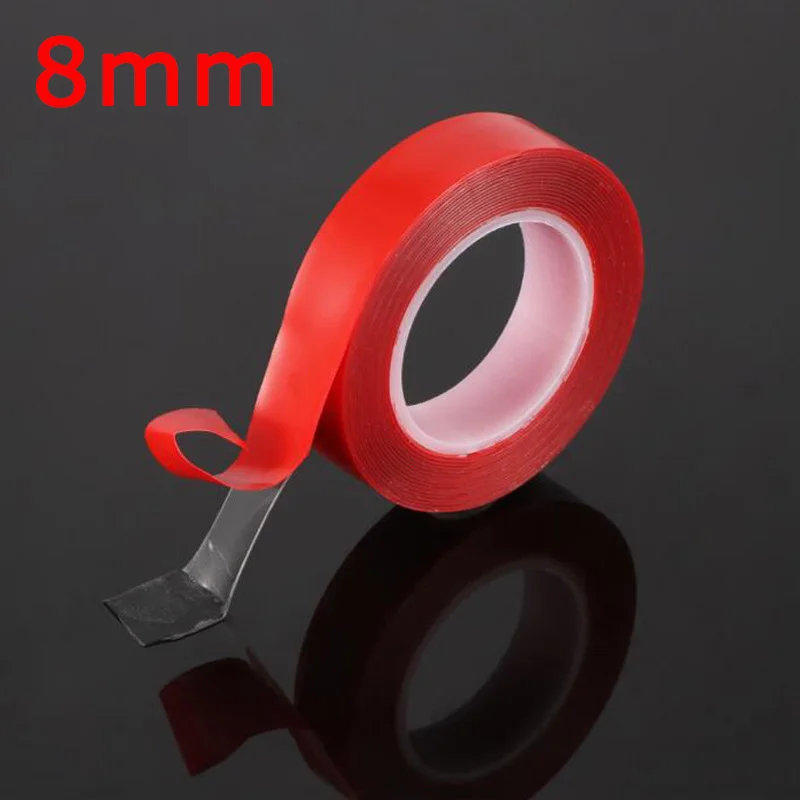 8mm Автомобильная специальная двухсторонняя лента высокопрочная Прозрачная Клейкая наклейка без следов Автомобильная Двусторонняя лента 6/8 мм - Цвет: 8mm