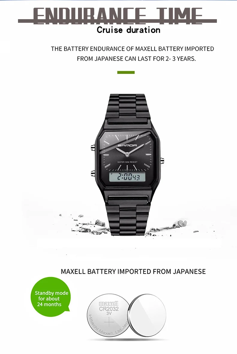 Sanda Watch Men Sports Digital Watches Electronic Mens Quartz Watches Top Brand Waterproof Wrist Watch For Men Relogio Masculino