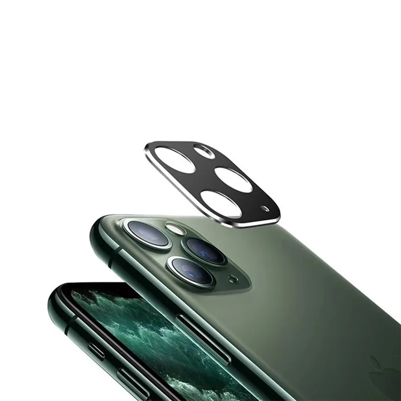 Металлический Задний защитный чехол для объектива камеры для iPhone 11 Pro Max, защитное кольцо с защитой от царапин, круглая крышка с клейкой лентой