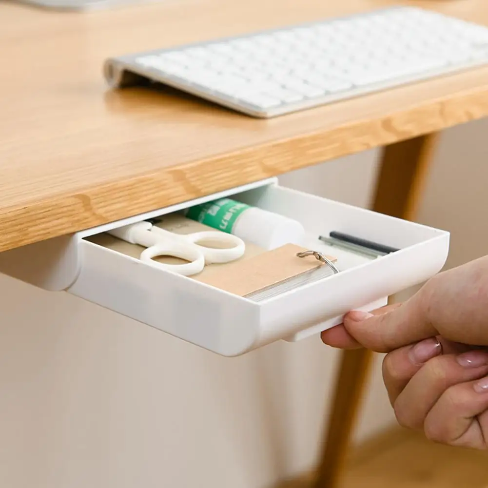 Скрытая под столом папка Органайзер ручка Канцтовары коробка для хранения