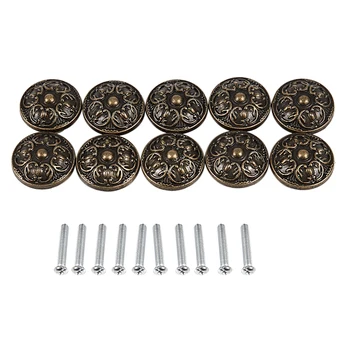 

Palace Pattern Vintage Bronze Zinc-Plating Round Kettle Cupboard Cabinet Drawer Kitchen Door Knobs Pull Handle - Bronze Flower (