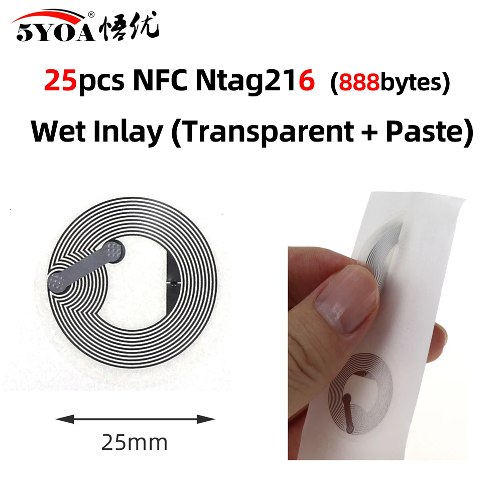 electric mortise lock 80/35/25/18pcs NFC Label 25mm NFC Stickers Protocol 13.56MHz ISO14443A Universal RFID Tags NFC Phones NFC Tag Badges linear access control keypads Access Control Systems