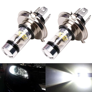 

2PCs Motorcycle LED Headlight H4 Led Lens 100W Car Fog Light H7 Driving Bulb White Auto Lamp Car Parts 2323 LED Chip High Bright