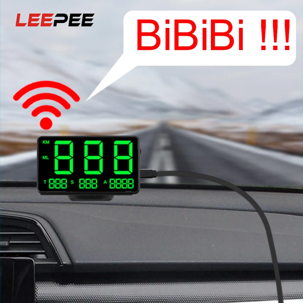 Дисплей на лобовое стекло LEEPEE для автомобиля цифровой прибор измерения скорости