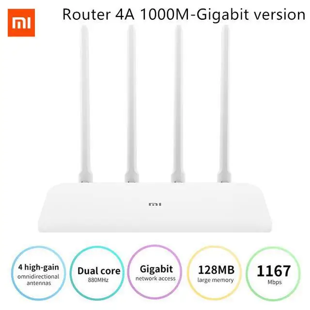 2,4 ггц 5 ггц WiFi Xiaomi Mi маршрутизатор 4а гигабитная версия 128 мб DDR3 с высоким коэффициентом усиления 1167 мбит/с WiFi ретранслятор сетевой удлинитель - Цвет: 4A 1000M EU Adapter
