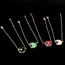 Горячий Дизайнер Круглый диск браслет-амулет красный белый корпус Зеленый Черный ониксовый камень vinking браслет амулет известная марка ювелирных изделий