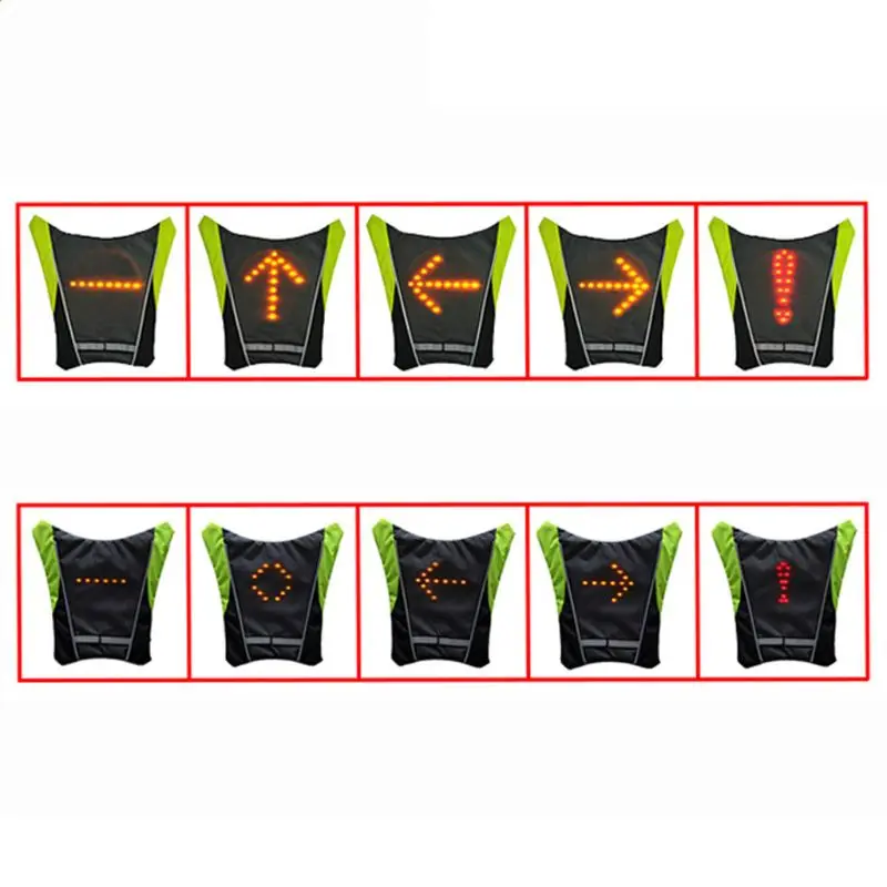 

LED Bike Light USB Rechargeable Cycling Vest Direction Indicator Reflective Bag M7DC