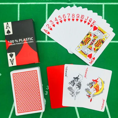 1 Red Deck ПВХ пластиковые карты для покера Красного/синего цвета водонепроницаемые износостойкие игральные карты Baccarat Texas Hold'em настольные игры 58*88 мм - Цвет: 1 Red Deck