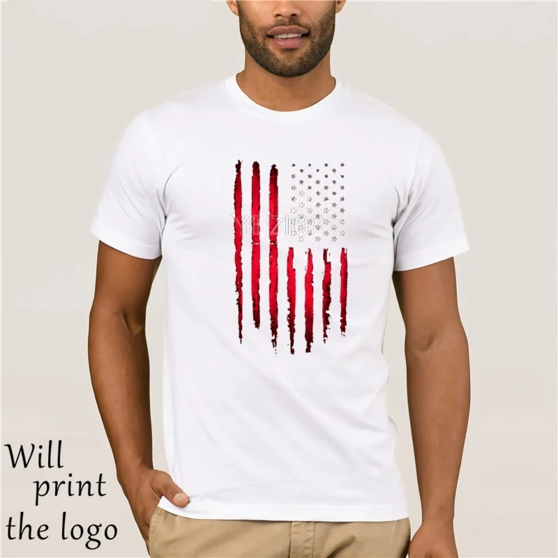 Ковбойская футболка с флагом США Da Uomo A Righe Rosso Magliette e camicette Ragazzi Cotone Camicette America Bandiera |