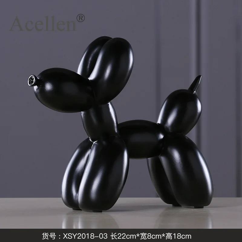 Matte Shine Effect Balloon Dog Crafts Resin Sculpture Home Decor Modern Nordic Home Decoration Accessories Creative Gifts Animal