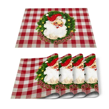 

Merry Christmas Santa Claus Table Mats for Dining Table Kitchen Table Non Slip Coaster Kitchen Accessories Modern Home Decor
