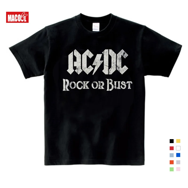 

Girls Baby Clothes for Summer T-shirt O-Neck Short Black T Shirt Acdc Graphic Heavy Metal Tops Tee Kids Baby 3T-9T T Shirts