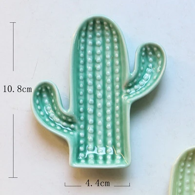 Мультиразмерное корейское милое цветочное фруктовое керамическое приправа, маленькое блюдо, товары для дома, кухни, креативное блюдце С КАКТУСОМ - Цвет: 3