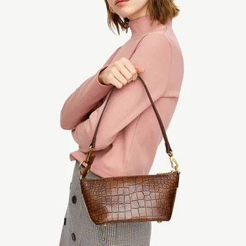 

2020 New Lady Fashion Alligator Luxury Design PU Leather Handbag High-end Famous Designer Crocodile Shoulder Bag Dumpling Bag