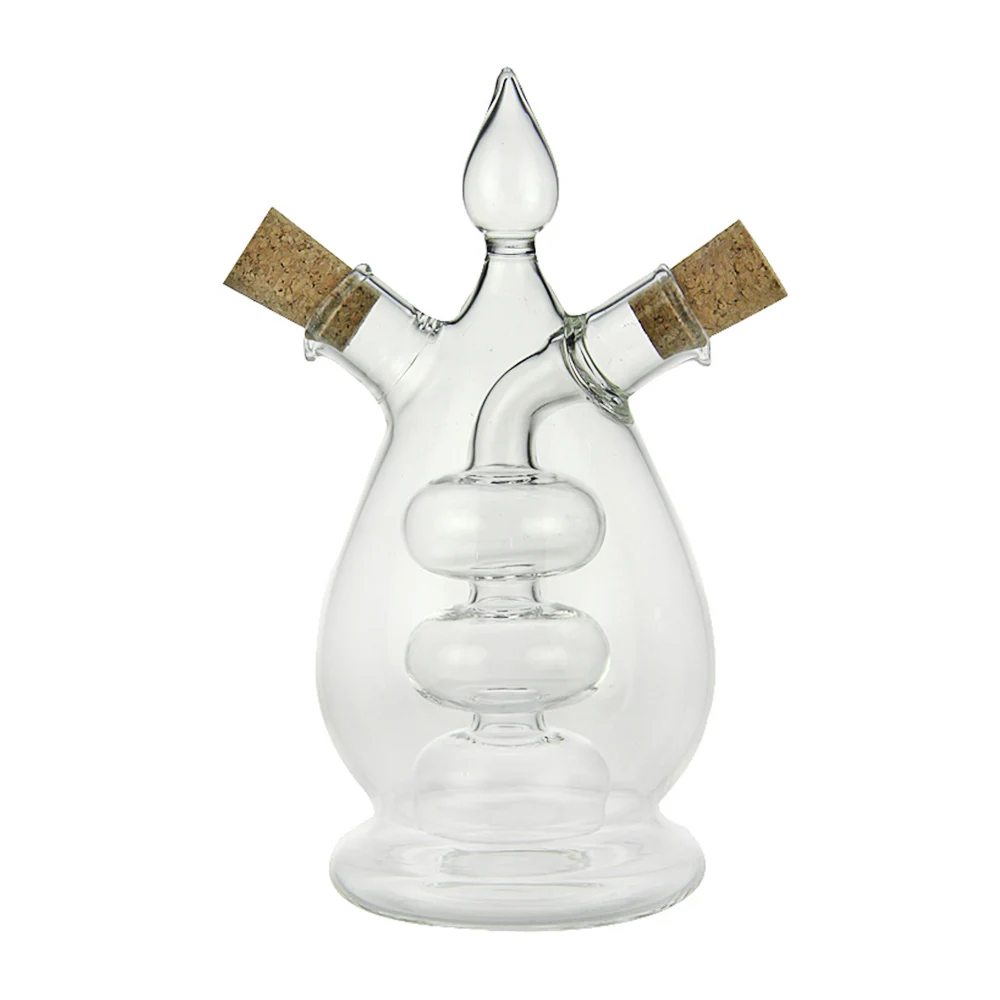 Креативные двухслойные стеклянная бутылочка для специй герметичный масляный дозатор для соусов хранения бутылок банка для специй герметичный Кастер диспенсер - Цвет: Прозрачный
